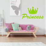 Veselá Stena Samolepka Princess Farba: černá, Veľkosť: 40 x 23 cm