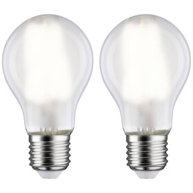 Paulmann 28924 LED En.trieda 2021 E (A - G) E27 klasická žiarovka 7 W = 60 W neutrálna biela (Ø x v) 60 mm x 106 mm 2 ks; 28924