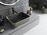 MEXEN - Catia umývadlo na dosku 48 x 37, čierna mat/zlatá vzor 21314879