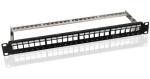 MicroConnect Prázdny patch panel CAT6 24 portov pre 1U rack 19" čierna (PP-027)