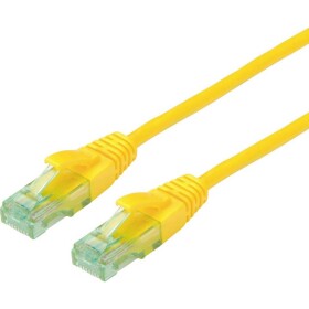 Roline recycled material 21.45.3123 RJ45 sieťové káble, prepojovacie káble CAT 6A U/UTP 3.00 m žltá netienený, PVC plášť 1 ks; 21.45.3123