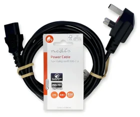 Nedis Napájací kábel UK čierna / zástrčka UK (uhlová) - konektor IEC-320-C13 / 2 m (CEGL11100BK20)