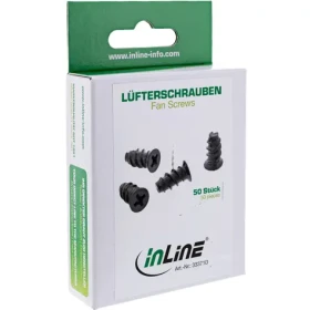 InLine Skrutky pre ventilátory čierne / Skrutky / 50 ks / 5 mm (33371D)