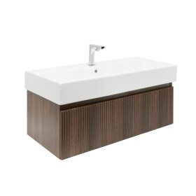 Kúpeľňová skrinka s batériou a umývadlom SAT Evolution 1 98x30x44,8 cm orech mat SATEVO100NAU2BA SATEVO100NAU2BA