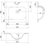 MEXEN/S - Orio kúpeľňová skrinka 50 cm s umývadlom Vela, 1 šuplík, grafit mat/biela mat 91A10-05047-1-BF66-W23M01