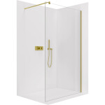 CERANO - Sprchová zástena Walk-in Onyx Round Ľ/P - 8 mm - okrúhla vzpera - zlatá, transparentné sklo - 150x200 CER-8050BD177