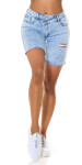 Sexy Highwaist Jeans Shorts acid look denimblue