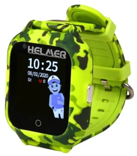 HELMER LK 710 zelená / Detské hodinky s GPS lokátorom / dotykový / nano SIM / 4G / IP67 / videohovor / Android a iOS (hlmlk710gn)