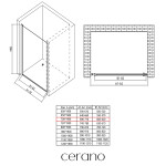 CERANO - Sprchové krídlové dvere Antelo L/P - 6 mm - chróm, transparentné sklo - 70x190 CER-481729