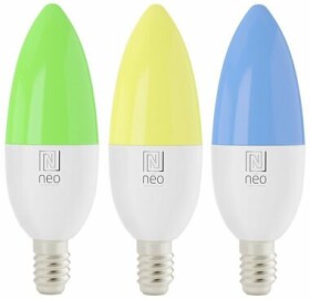 IMMAX NEO SMART sada 3x žiarovka LED E14 6W RGB+CCT farebná a biela / stmievateľná / Wi-Fi / TUYA (07716C)