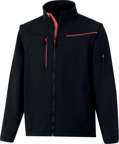 Bunda 2 V 1 Delta Plus softshell SOCCIA Farba: Čierna/ Červená, Veľkosť: M (SOCCINOTM)