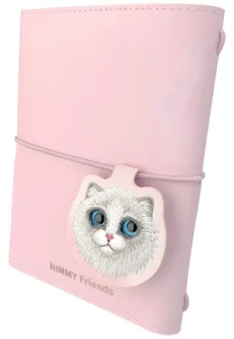 Nimmy Big-Eye Cute Pets 2.0 Cat ružová / Zápisník s perom / eko koža / gumička a magnetická záložka (N-XDY-SZB-07D-D)