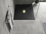 MEXEN/S - Hugo sprchová vanička SMC 120x100, čierna, krytka zlatá 42701012-G