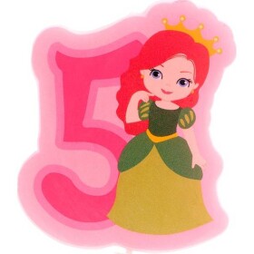 Sviečka na tortu číslica päť princezná 7 cm - Dekora