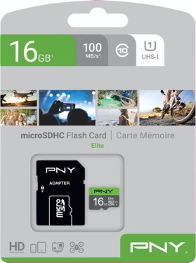 PNY Elite MicroSDHC 16 GB Class 10 UHS-I/U1 A1 V10 (P-SD16GU1100EL-GE)