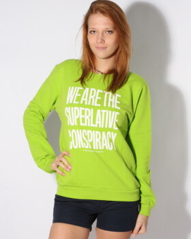 WESC MESSAGE CREW LIME GREEN dámska mikina - S