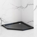 REA - Päťuholníková sprchová vanička Diamond 90x90 čierna REA-K8543