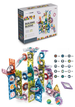 Mamido Mamido Magnetická stavebnica guľôčková dráha 172 dielov MT1587