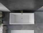 MEXEN/S - Vigo voľne stojaca vaňa 178,5 x 80, biela, sifón a prepad zlatá kartáčovaná 51251788000-55