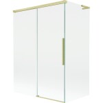 MEXEN/S - Rox L vaňová zástena 2-krídlová posuvná 120 + 70 x 150, transparent, zlatá kartáčovaná 8C9L-120-070-55-00