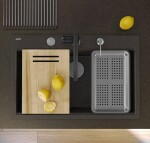 Quadron Quadron - Granitový drez MARC 110 WORKSTATION Black Metallic Zlaty HQM7650U8_PVDG1