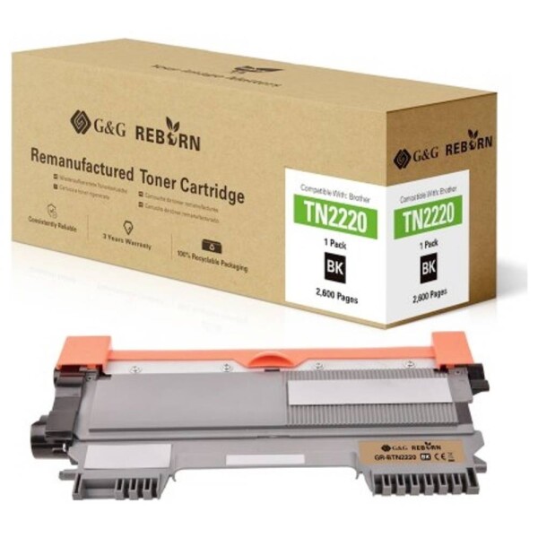 G&G Reborn remanufactured toner náhradný Brother TN-2220, TN2010 čierna 2600 Seiten kompatibilná toner; 21177