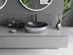MEXEN - Viki umývadlo na dosku 48 x 35, čierna mat/strieborná vzor 21054872