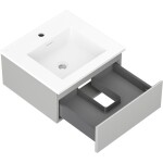MEXEN/S - Orio kúpeľňová skrinka 50 cm s umývadlom Otis, 1 šuplík, šedá mat/biela mat 91A10-05023-1-BF62-W18M01