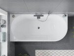 MEXEN - MIA voľne stojaca rohová vaňa, ľavá 180x80 cm bielo/ čierna bez krytky prepadu a zátky 52691808075L-SS