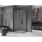MEXEN/S - Velar L Duo sprchovací kút, posuvné dvere 90 x 80, dekor, čierna 871-090-080-02-33-70