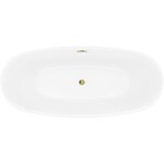 MEXEN/S - Luvo Slim voľne stojaca vaňa 170 x 75, biela, sifón a prepad zlatá 52801707500-50