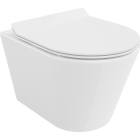 MEXEN/S - Rico Závesná WC misa Rimless Tornado vrátane sedátka s slow slim, duroplast, biela lesk 30720100T