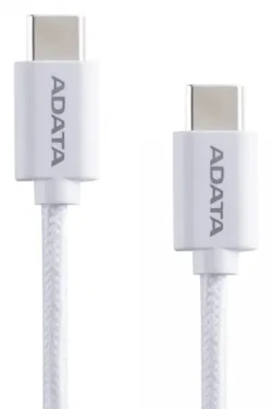 ADATA CACC-100PN-WH biela / Kábel / USB-C - USB-C / PD 100 W / 1 m (CACC-100PN-WH)