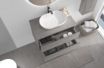 CERANO - Kúpeľňová skrinka Carole + doska pod umývadlo Navira Slim - 18 mm - betónovo šedá - 60x49,8x46 CER-8050BD82985