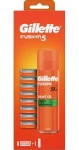 Gillette Fusion5 / Náhradná hlavica na holiaci strojček / 8 ks + gél na holenie 200 ml (81767363)