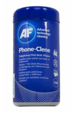 AF Phone-Clene - Čistiace hygienické obrúsky na telefóny amp; náhlavné súpravy (100 ks) (APHC100T)