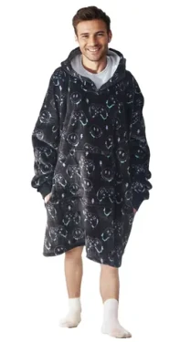 Cozy Noxxiez CH370 PC hráč potlač - hrejivá televízna mikinová deka s kapucňou pre teenagerov a dospelých (20-CH370)