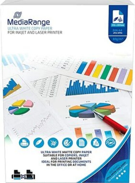 MediaRange MRINK110 A4 / Papier na domáce aj kancelárske použitie / Matný / A4 / 500 listov (MRINK110)