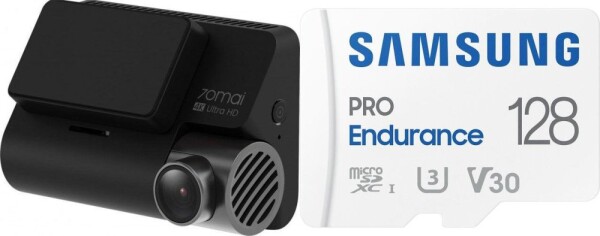 70mai Wideorejestrator 70mai A810 Czarny + tylna kamera RC12 + Karta Samsung PRO Endurance 2022 MicroSDXC 128 GB Class