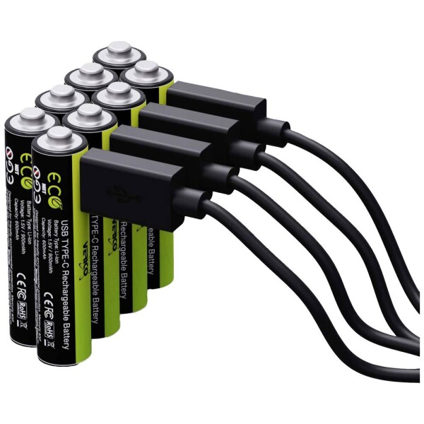 Verico LoopEnergy USB-C mikrotužkový akumulátor typu AAA Li-Ion akumulátor 600 mAh 1.5 V 8 ks; 1BTOV-A2WECD-NN