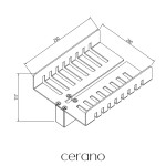 CERANO - Polička s drážkami na sklo sprchovacieho kúta - 6-10 mm - chróm - 25x11,7 CER-664621