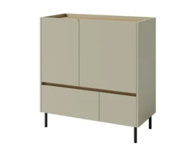 Komoda so zásuvkami Lucky, 95 cm, eukalyptovo zelená/baltský dub%