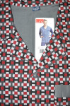 Luna 797 long/r 4XL pánske pyžamo bez zipsu modrý tisk 4XL