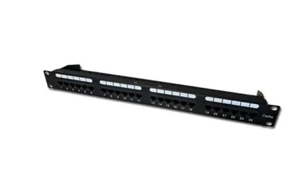 DATACOM Patch panel 24x Dual 1U čierny / RJ-45 / CAT5E / UTP / 19" (3002)