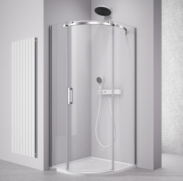 POLYSAN - THRON ROUND štvrťkruhová sprchová zástena 900x900, číre sklo, pravá TL2690R-5005
