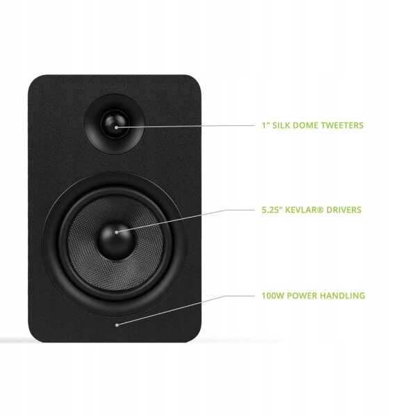 C2G KANTO AUDIO PAIR - PASSIVE SPEAKERS WITH 1" SILK DOME TWEETER AND 5.25" KEVLAR WOOFER - BLACK
