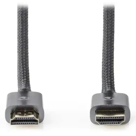 Nedis Profigold High Speed HDMI 10 m šedá / Kábel HDMI / 4K 60 Hz / Ethernet / pozlátené konektory / bavlnený oplet (CVTB34000GY100)