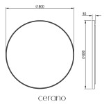 CERANO - Kúpeľňové zrkadlo Vado, kovový rám - čierna matná - O 80 CER-NT8232B-80