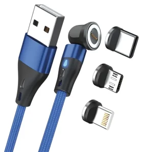RealPower Magnetic 3A modrá / Magnetický nabíjací kábel / USB-A / 2 m / 6 adaptérov (439646)