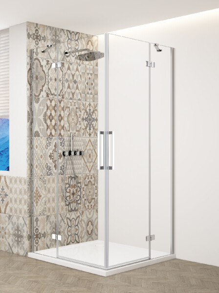 GELCO TRINITY CHROM obdĺžnikový kút 800x1000 rohový vstup, číre sklo, GT2280-10C-CH GT2280-10C-CH